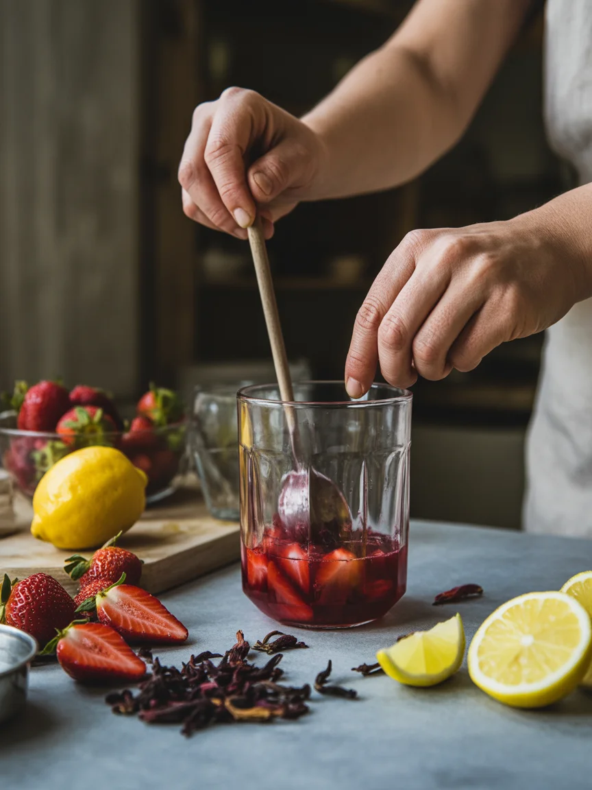 Sip on This Delightful Hibiscus Strawberry Lemonade Refresher