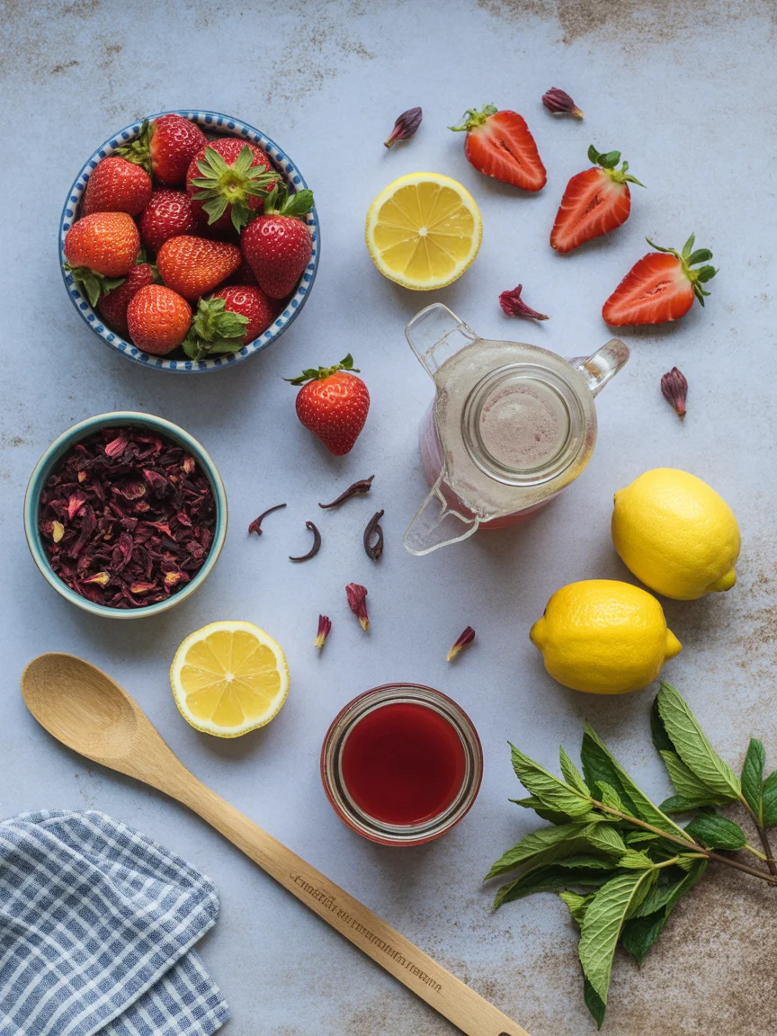 Sip on This Delightful Hibiscus Strawberry Lemonade Refresher