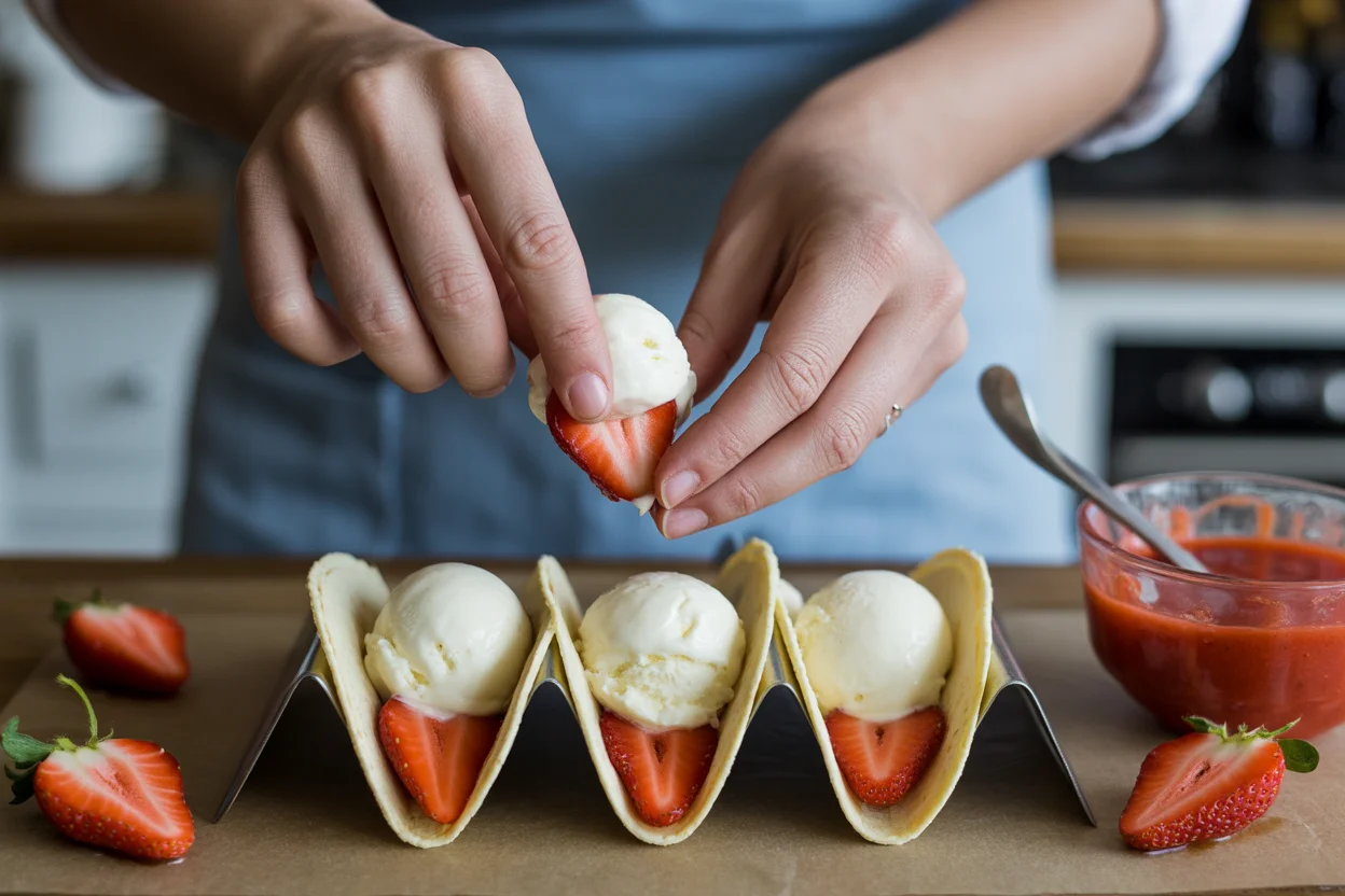 Indulge in Strawberry Crunch Cheesecake Tacos Today!