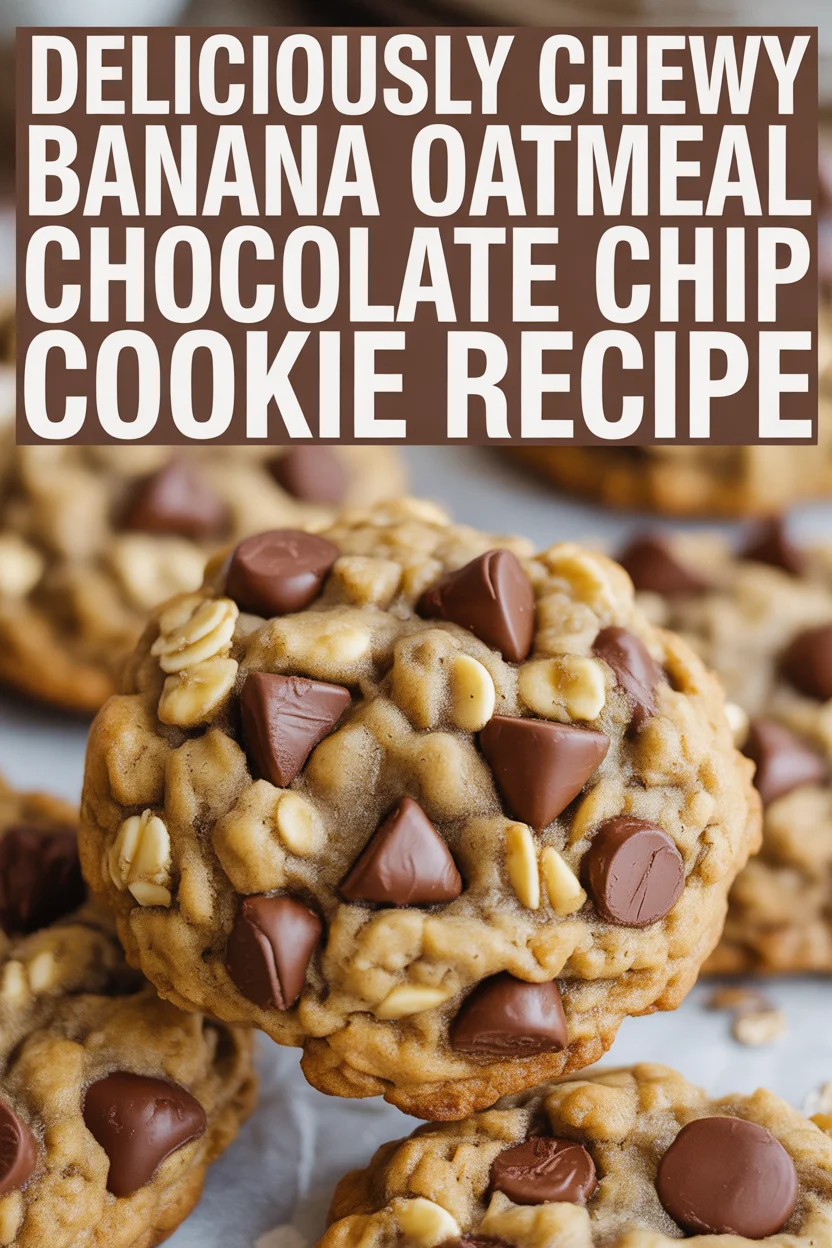 Deliciously Chewy Banana Oatmeal Chocolate Chip Cookie Recipe