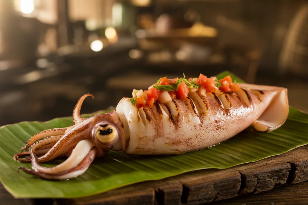 Filipino grilled squid