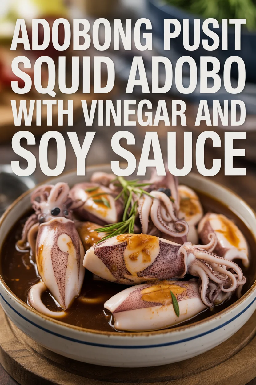 Adobong Pusit – Squid Adobo with Vinegar and Soy Sauce