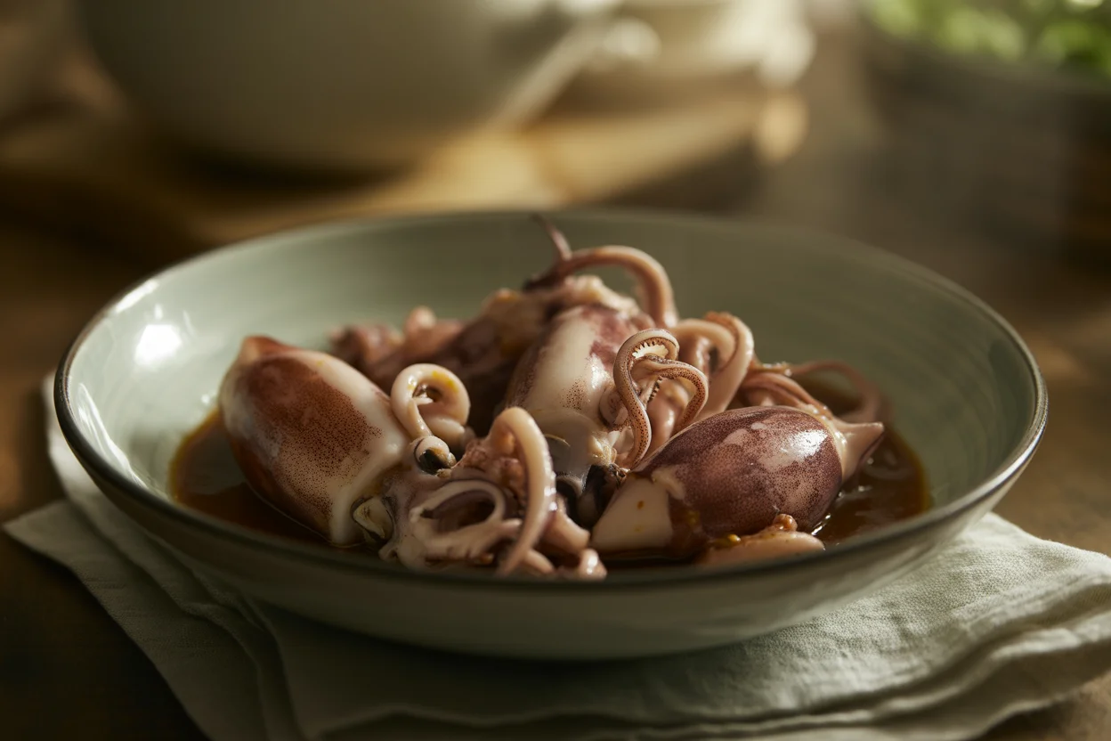 Adobong Pusit – Squid Adobo with Vinegar and Soy Sauce