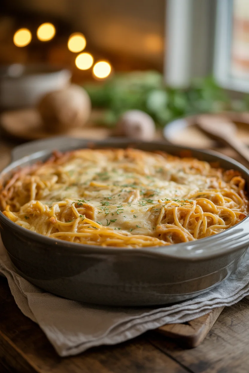Southern Cheesy Chicken Spaghetti Casserole