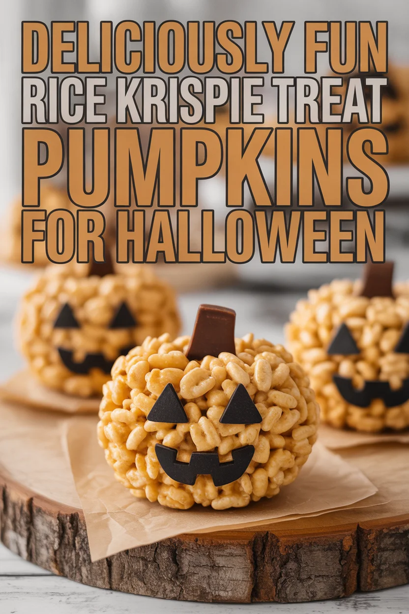 Deliciously Fun Rice Krispie Treat Pumpkins for Halloween