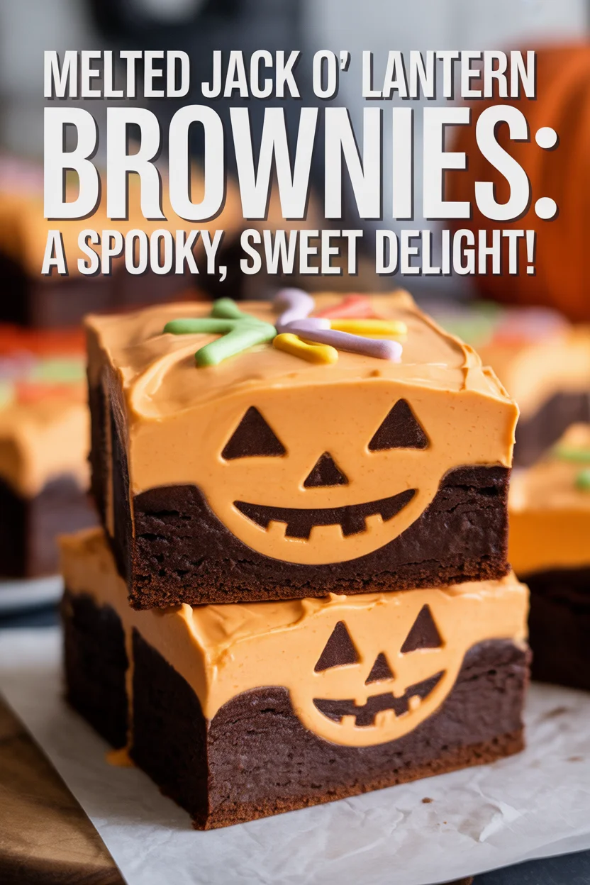 Melted Jack O’ Lantern Brownies