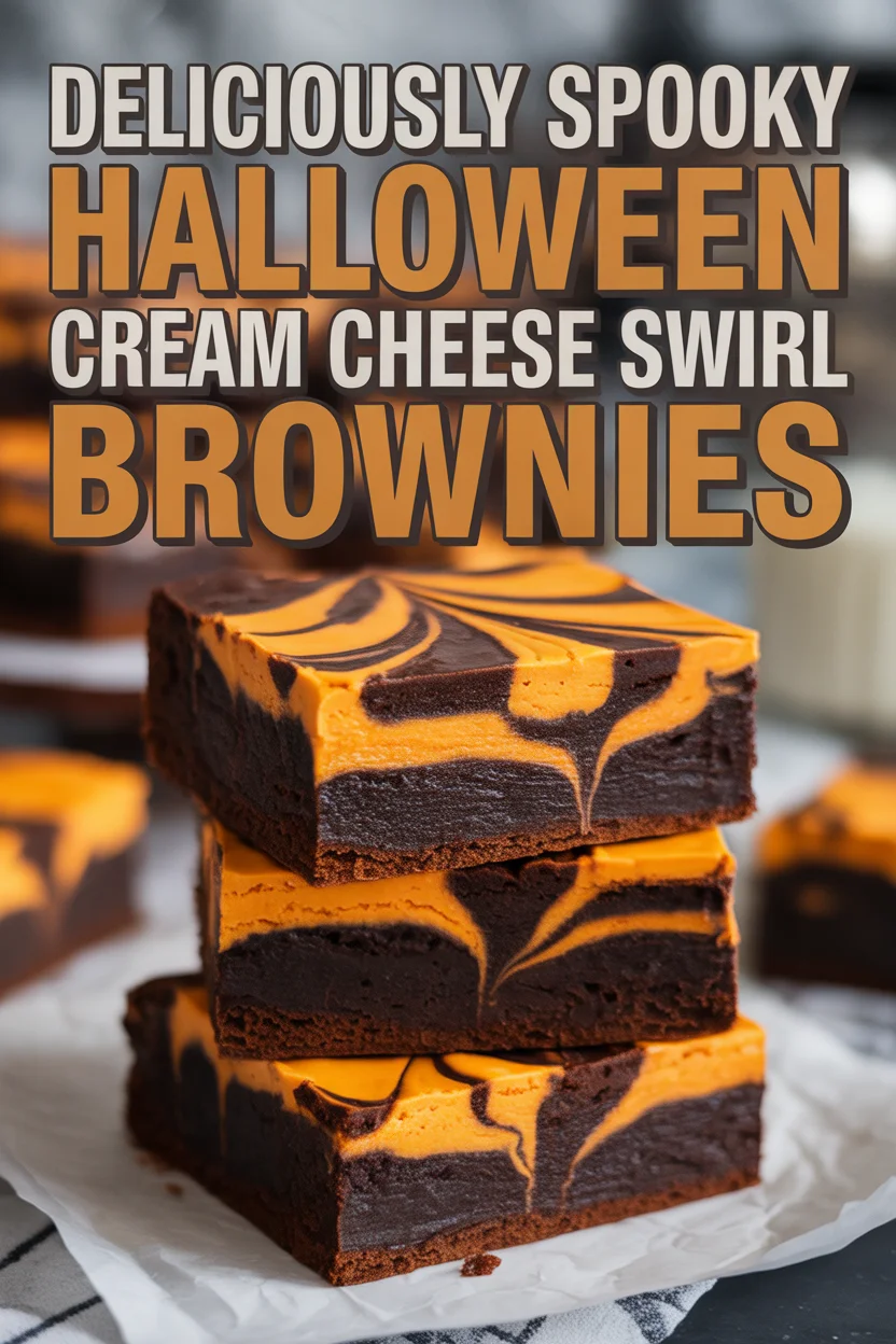 Halloween Cream Cheese Swirl Brownies