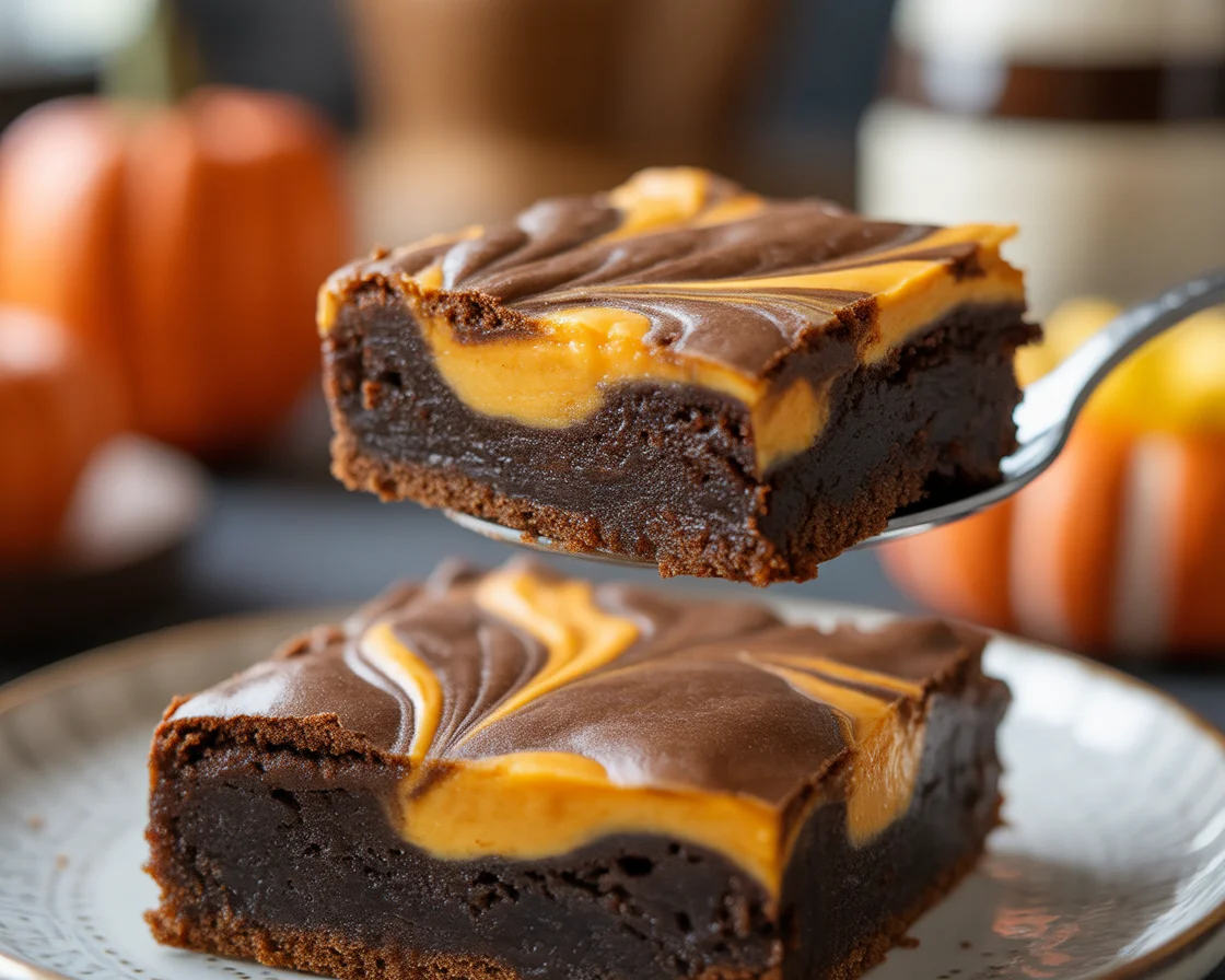 Deliciously Spooky Halloween Cream Cheese Swirl Brownies