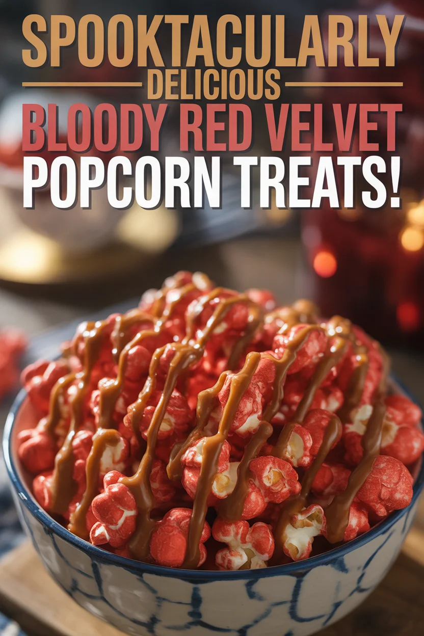 Spooktacularly Delicious Bloody Red Velvet Popcorn Treats!