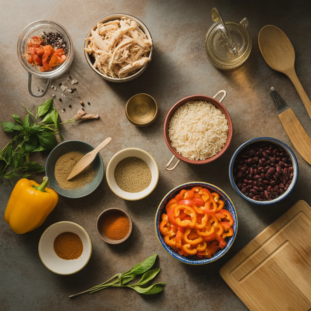 Savory SHREDDED CHICKEN & RICE STUFFED PEPPERS for Easy Dinners