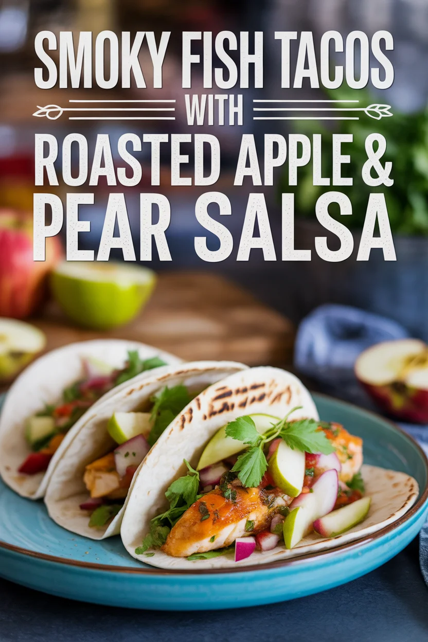 Smoky Fish Tacos with Roasted Apple & Pear Salsa