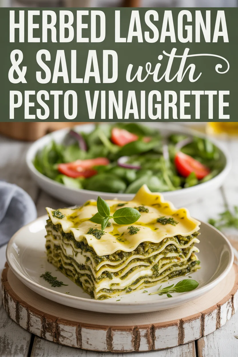 Herbed Lasagna & Salad with Pesto Vinaigrette