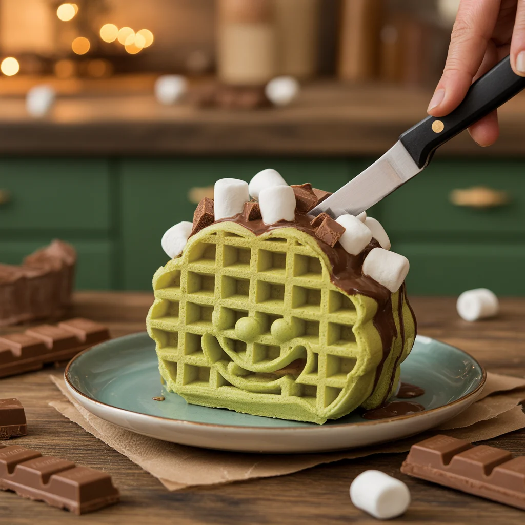 Monster Matcha Waffles