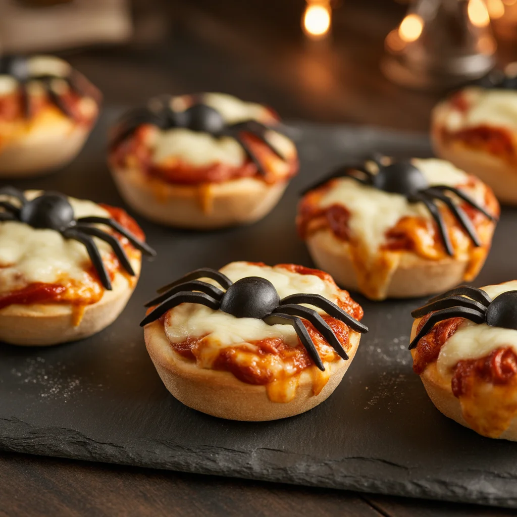Easy Mini Spider Pizzas for a Spooktacular Halloween Party