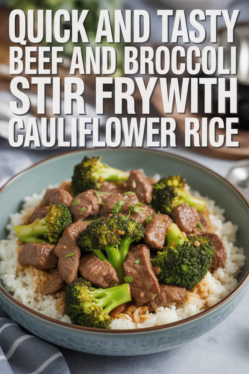 'Beef and broccoli stir fry with cauliflower rice'