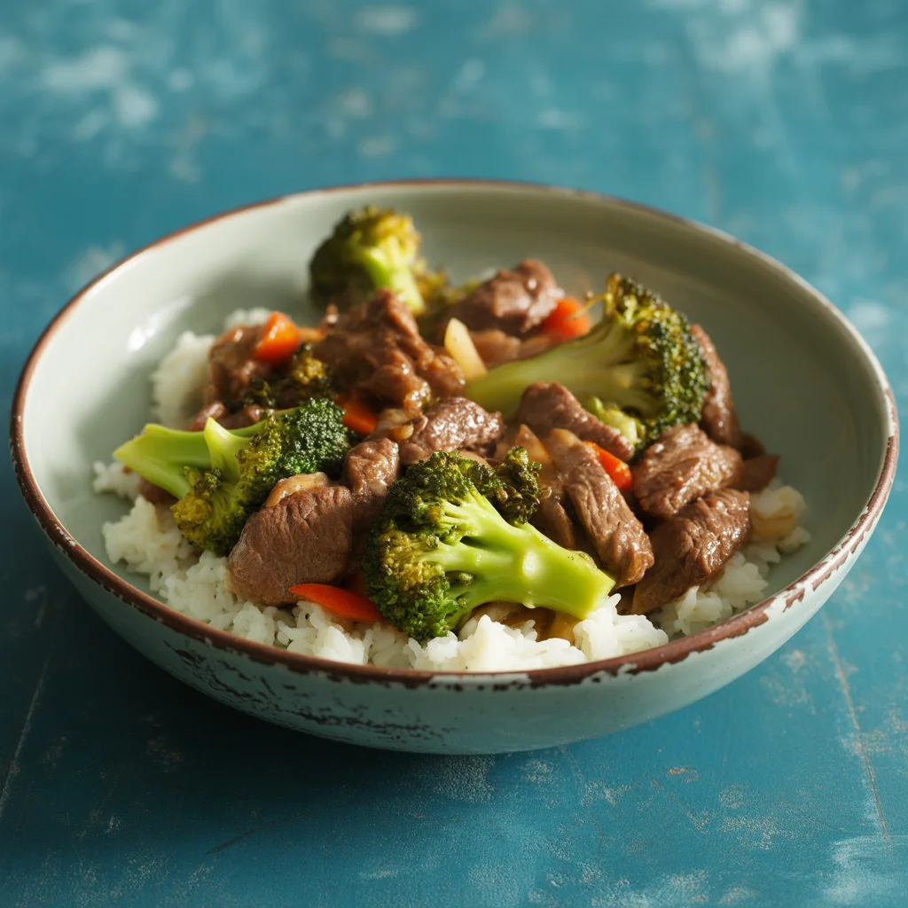 'Beef and broccoli stir fry with cauliflower rice'
