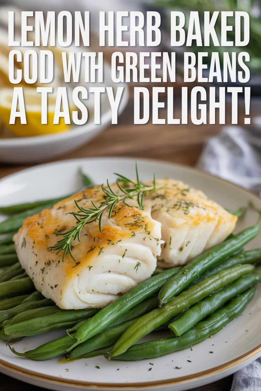 Lemon Herb Baked Cod with Green Beans - A Tasty Delight!