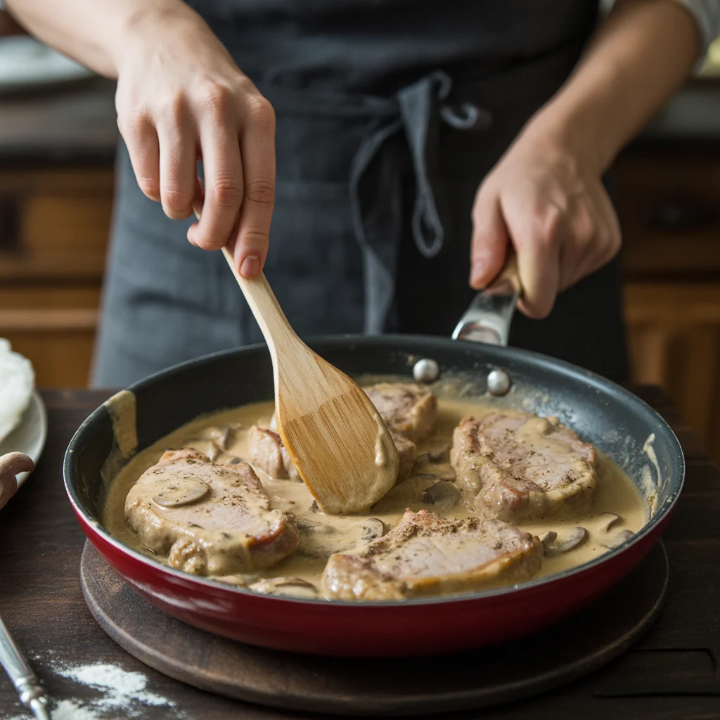 Savor Delicious Pork Chops with Creamy Mushroom Sauce Tonight!