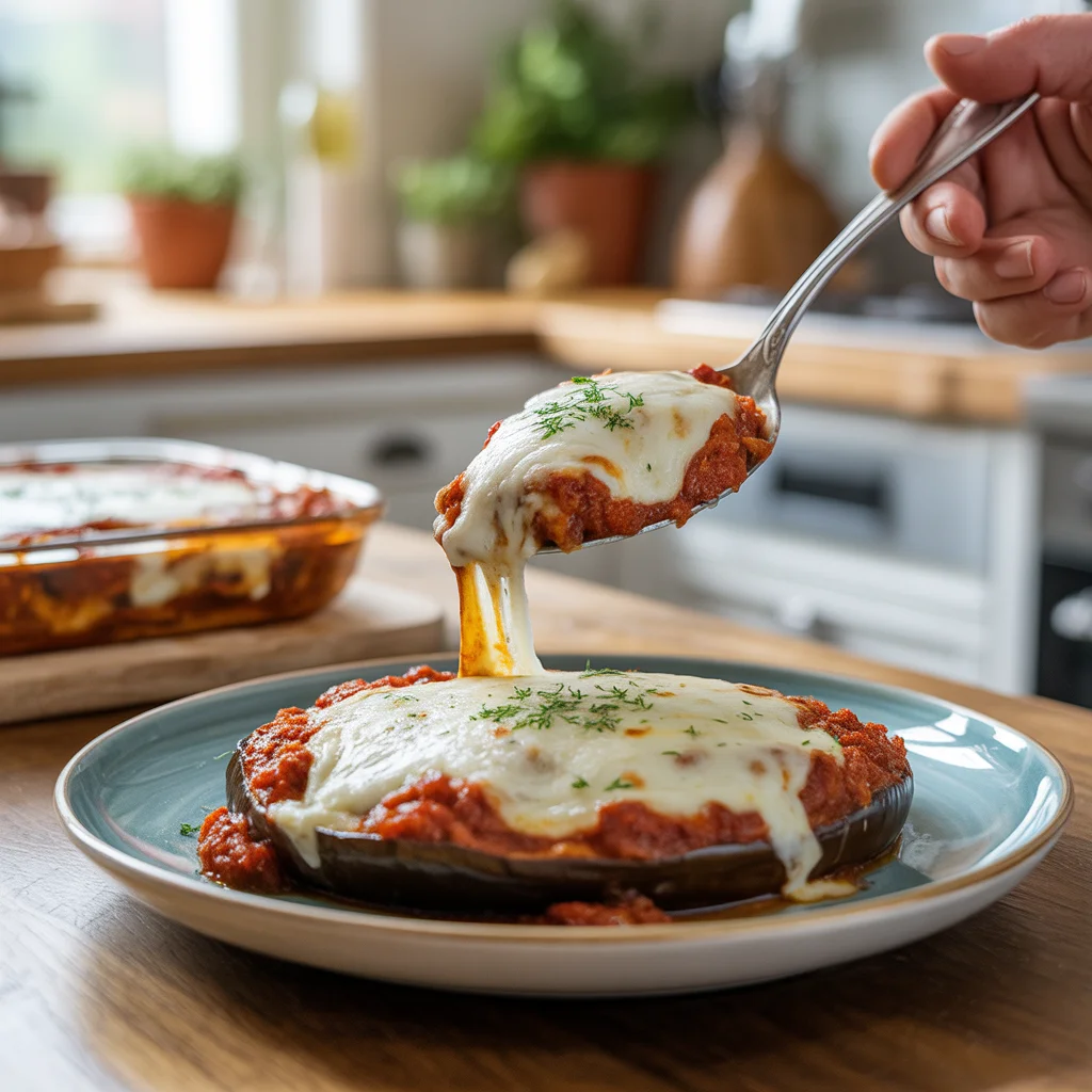 'Eggplant parmesan with marinara'