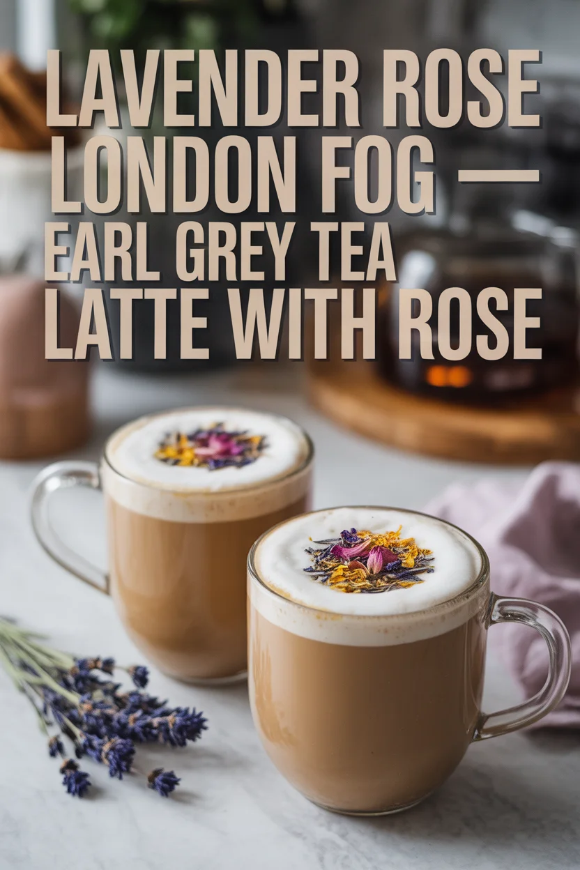 Lavender Rose London Fog — Earl Grey tea latte with rose