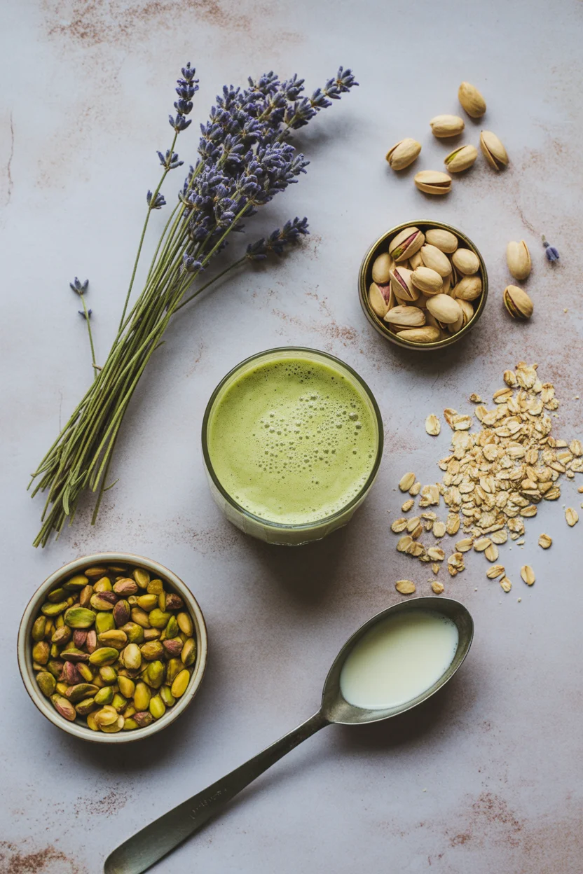 Lavender Pistachio Oat Latte — nutty + calming