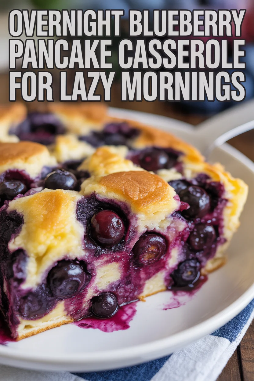 Overnight Blueberry Pancake Casserole for Lazy Mornings