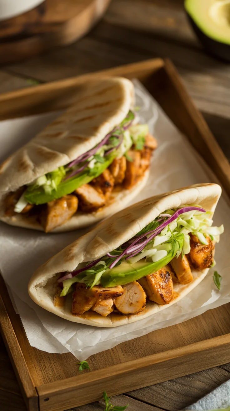 Easy Sheet Pan Chicken Pitas with Fresh Herb Ranch Slaw