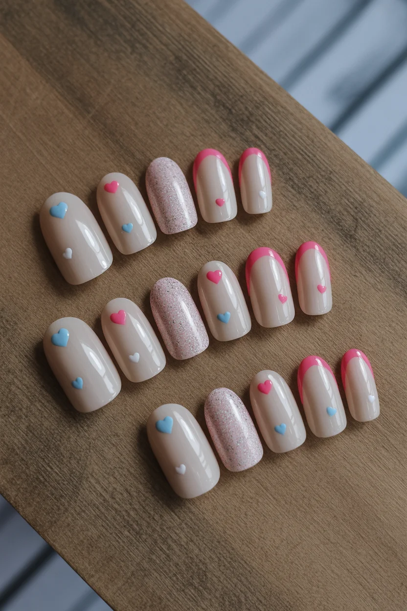 gender reveal nails ideas