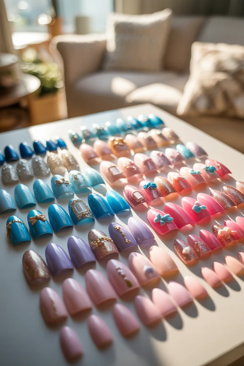 gender reveal nails ideas
