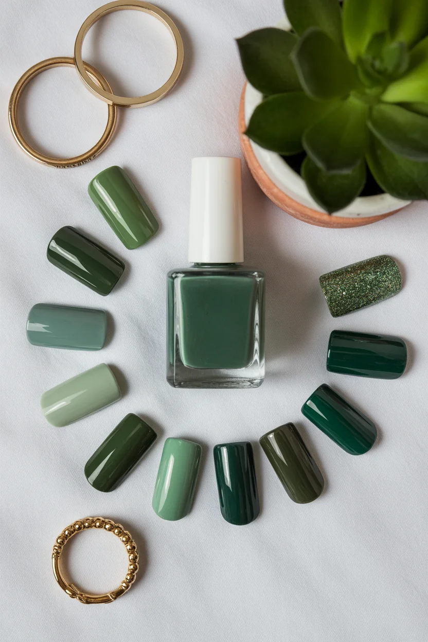 green nails ideas