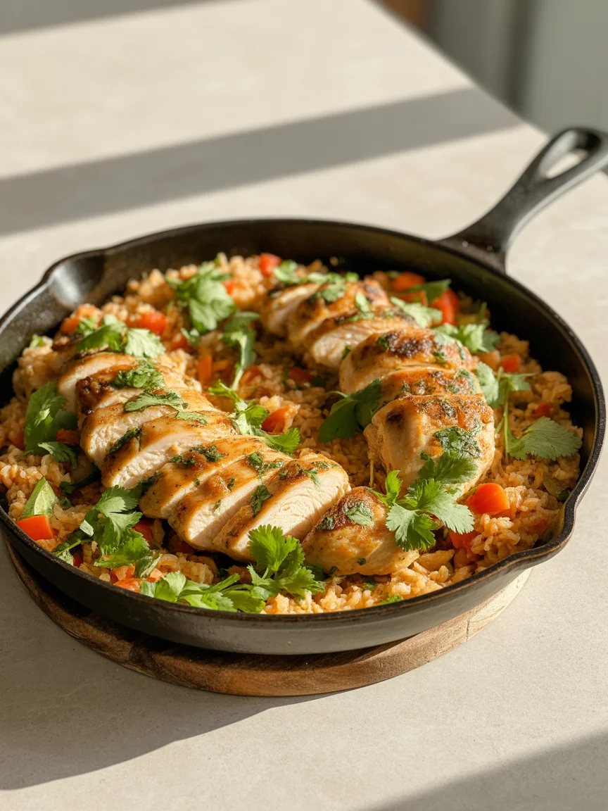 Sizzling Mexican Chicken and Cauliflower Rice Skillet Delight