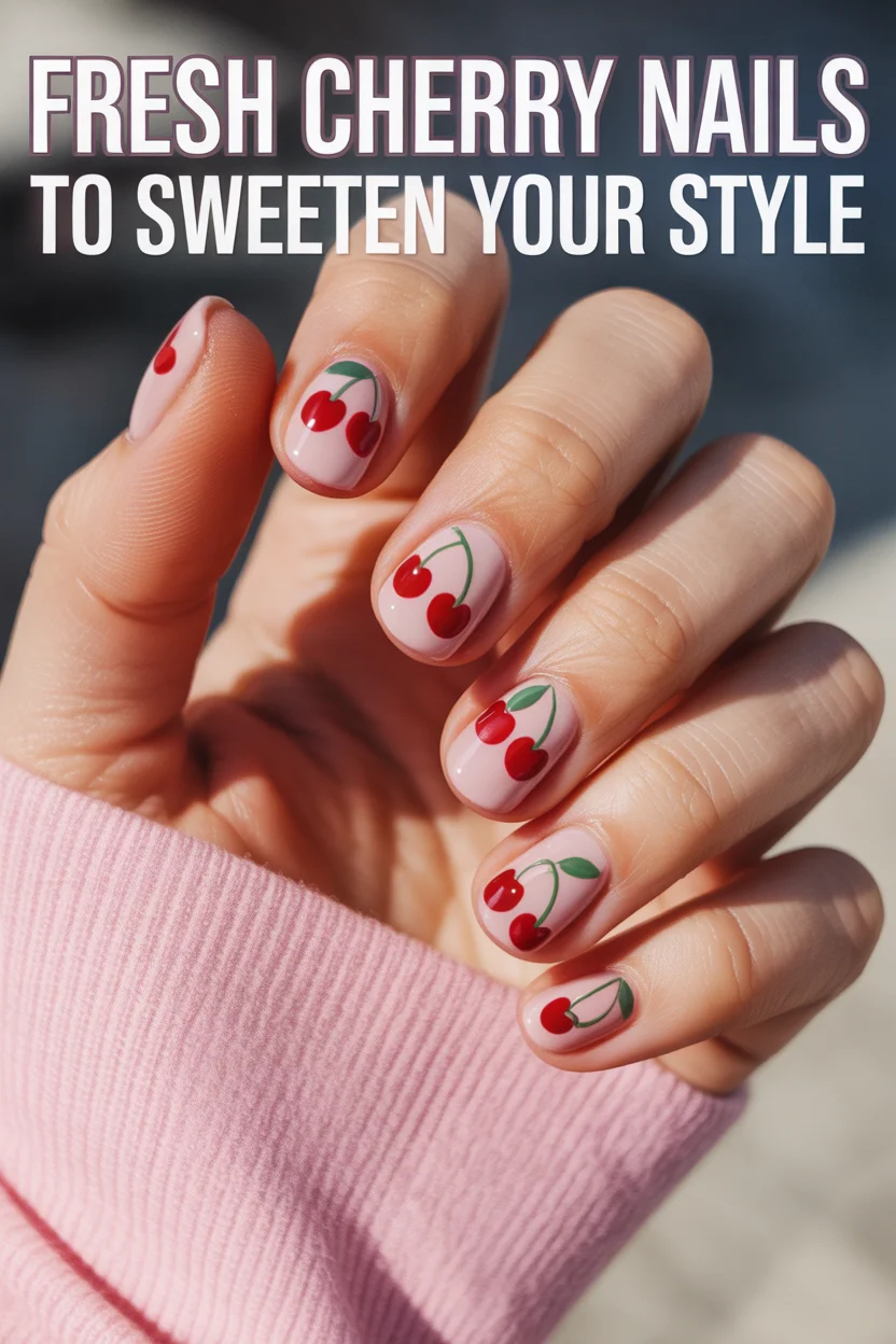 25 Fresh Cherry Nails Ideas to Sweeten Your Style
