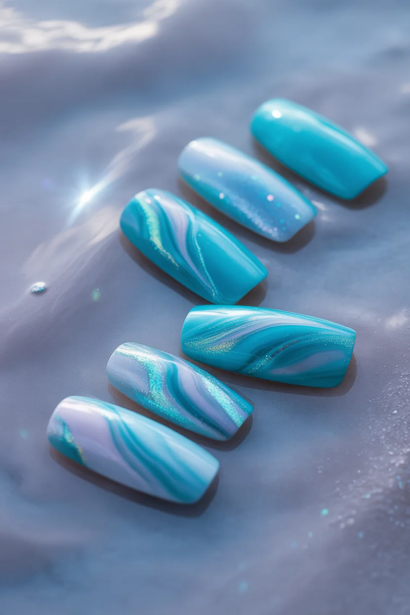 35 Vibrant Ocean Nails Ideas to Make Waves This Summer