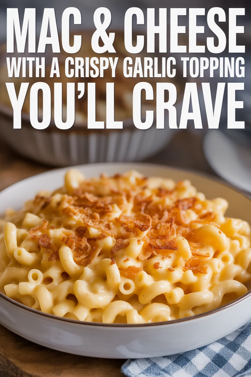 Mac & Cheese with a Crispy Garlic Topping