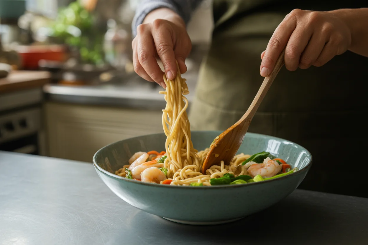 Pancit Habhab – Lucban Noodles Served on Banana Leaves
