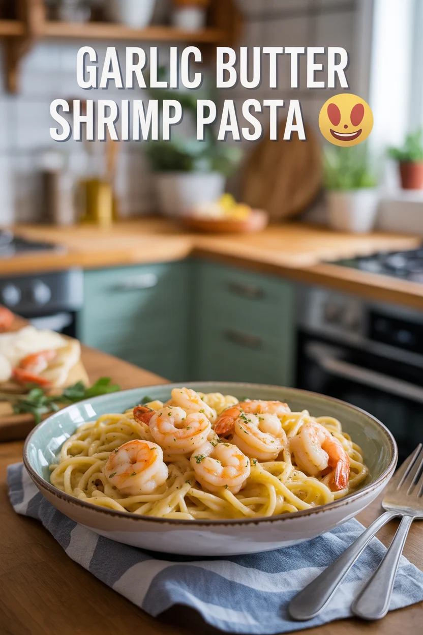 Garlic Butter Shrimp Pasta 🍤🍝
