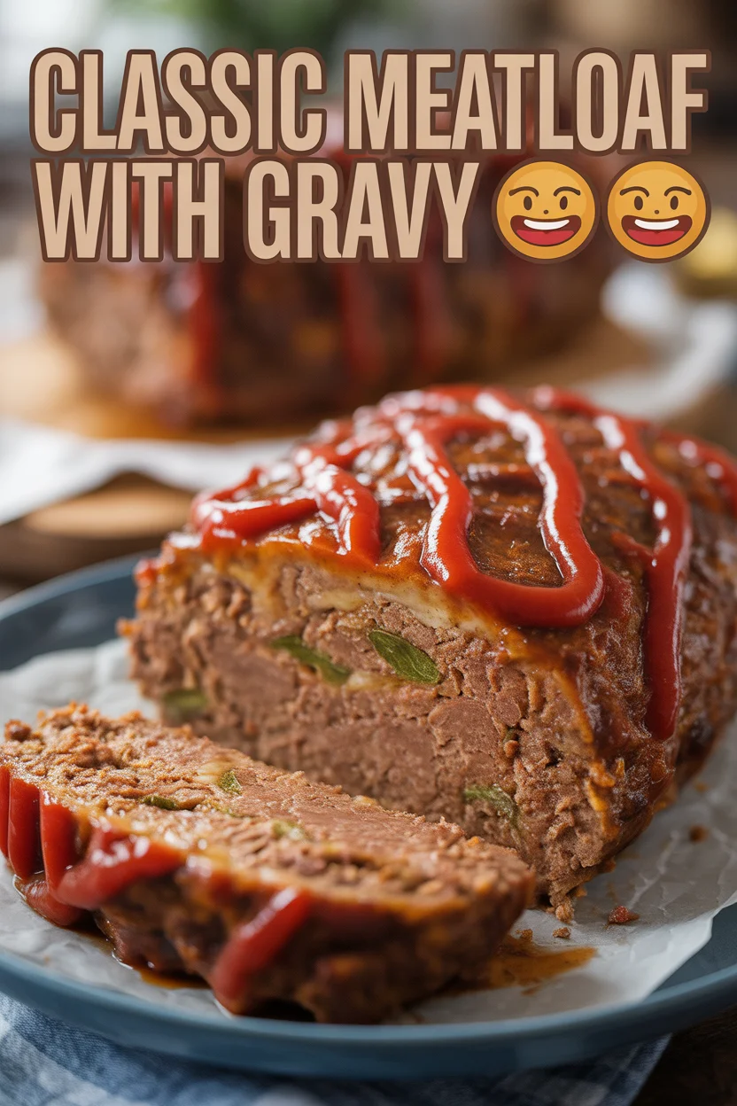 Classic Meatloaf with Gravy 🍖🥔