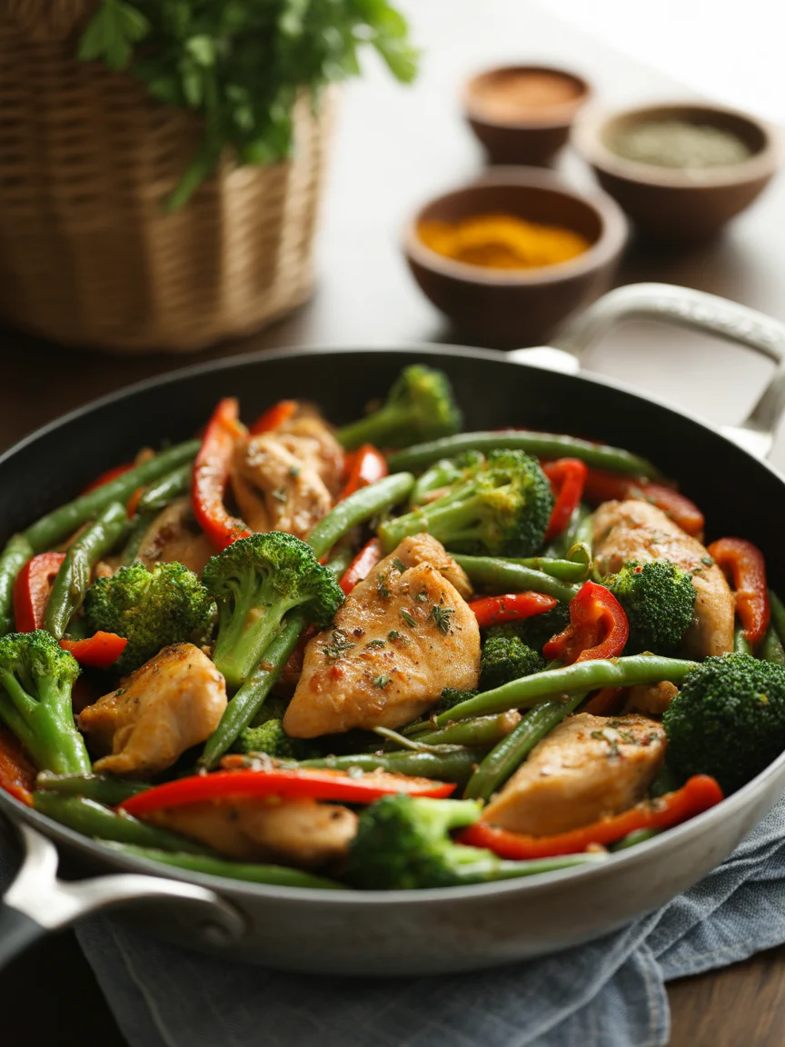 Sizzling Chicken and Vegetables Skillet for a Quick Dinner