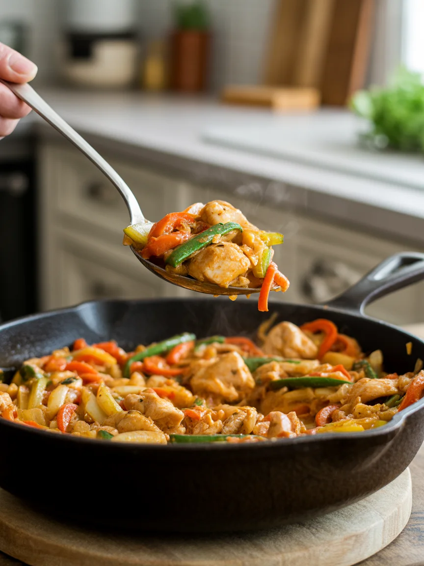 Sizzling Chicken and Vegetables Skillet for a Quick Dinner