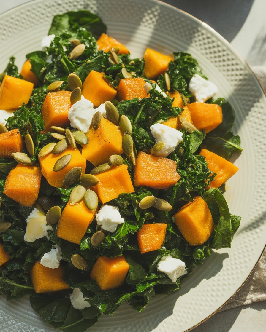 kale salad with butternut squash