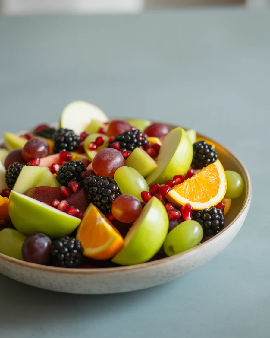 Fall Fruit Salad with a Spiced Yogurt Dressing