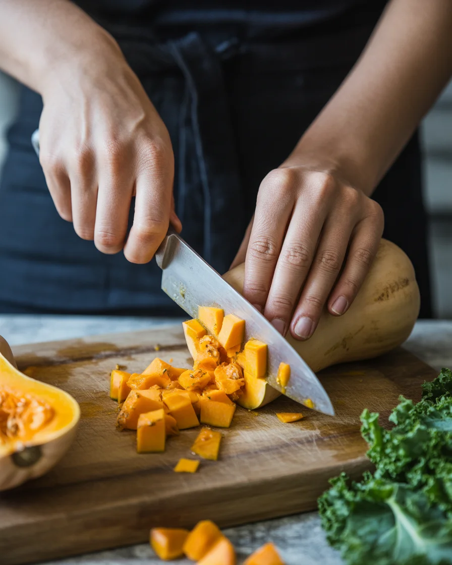 kale salad with butternut squash