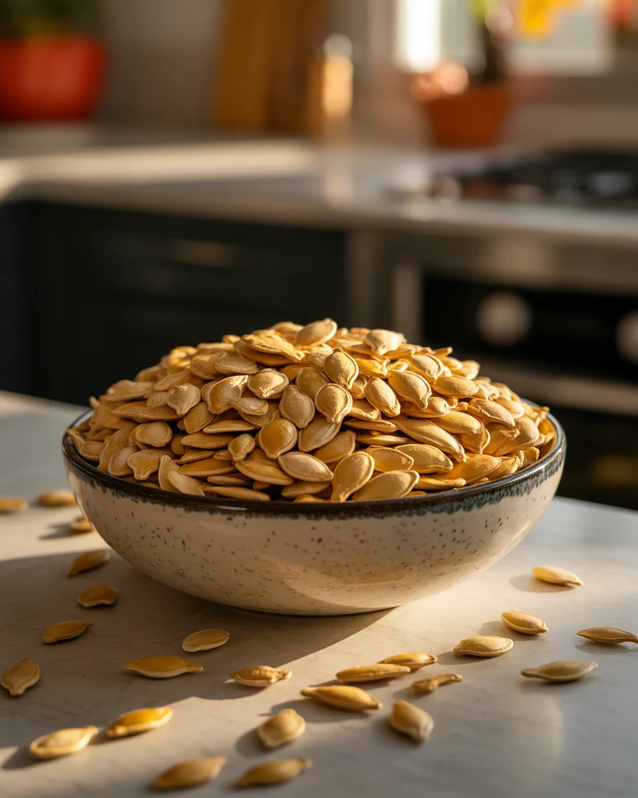 Sweet & Spicy Sriracha Roasted Pumpkin Seeds