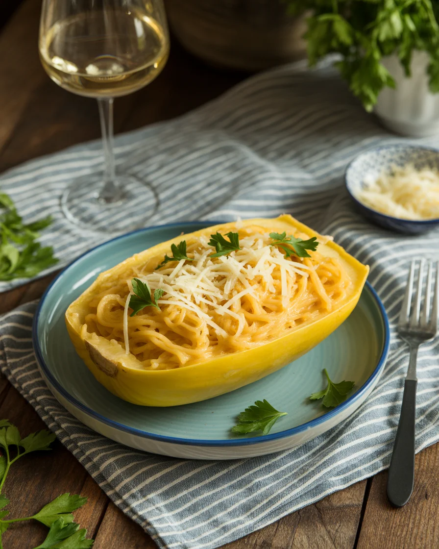 garlic parmesan spaghetti squash