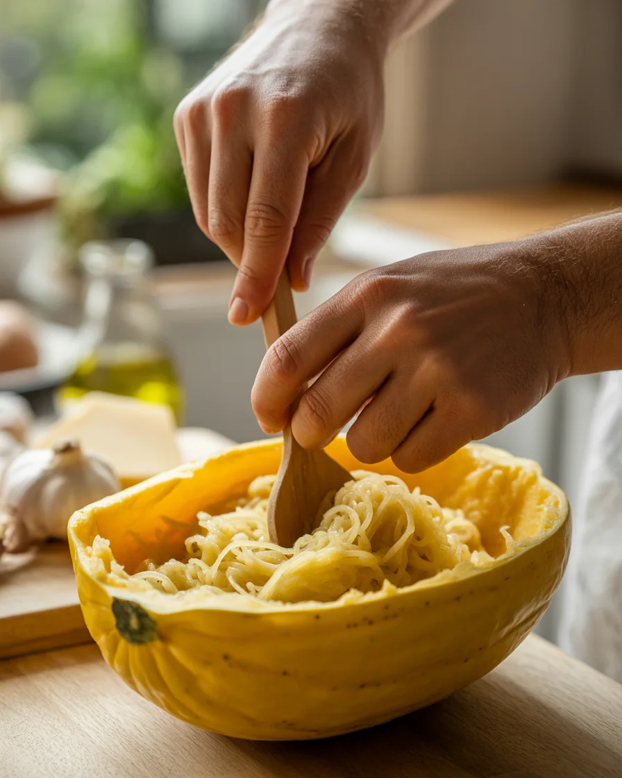 garlic parmesan spaghetti squash