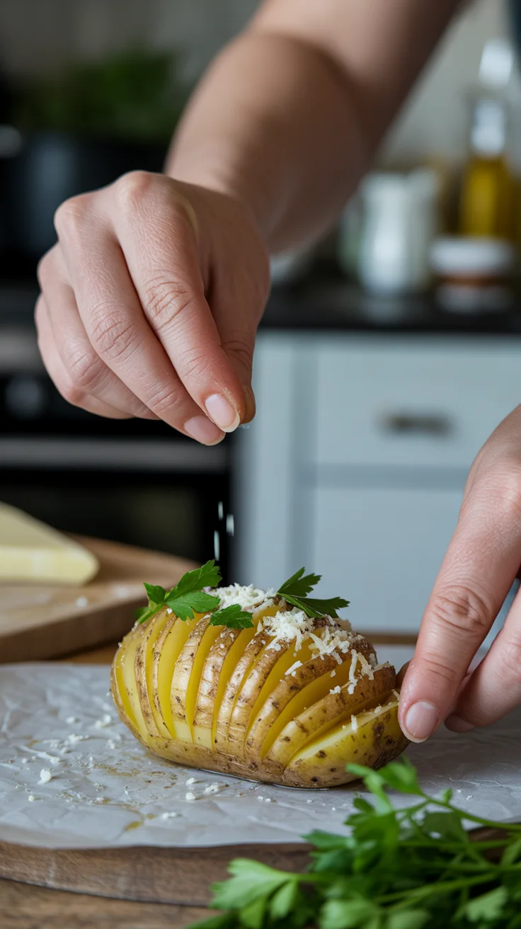 Irresistibly Cheesy Air Fryer Hasselback Potatoes Recipe
