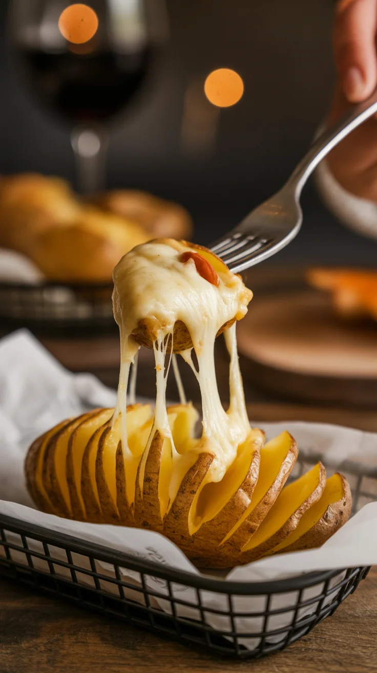 Cheesy Air Fryer Hasselback Potatoes