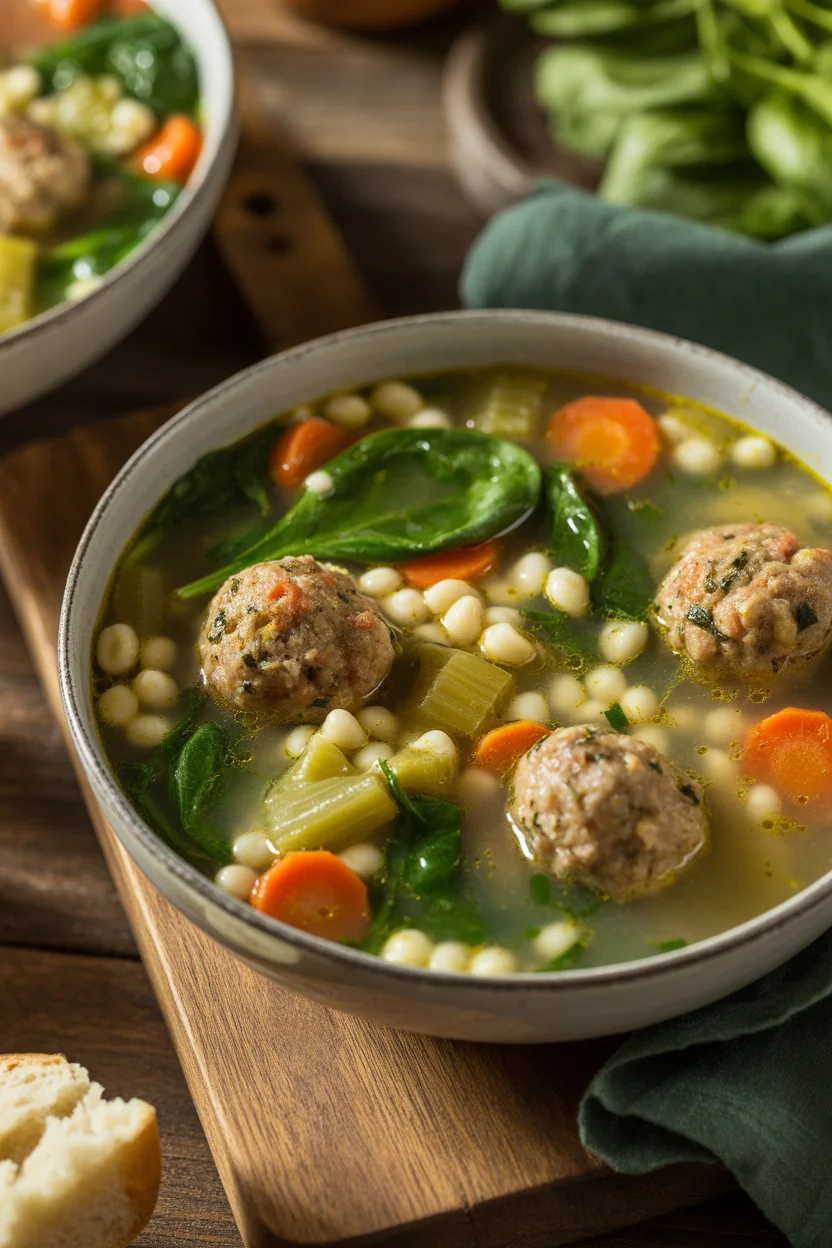 Italian Wedding Soup with Turkey Meatballs