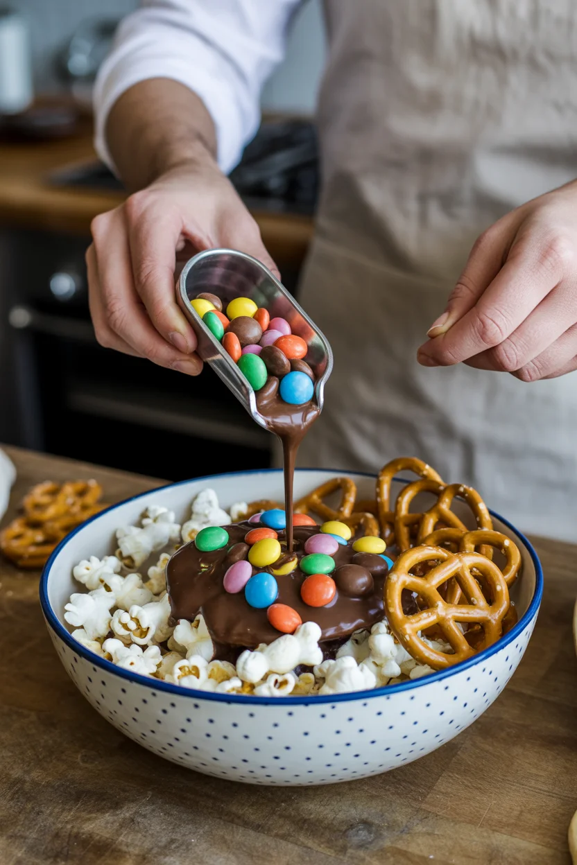 white chocolate pretzel trail mix