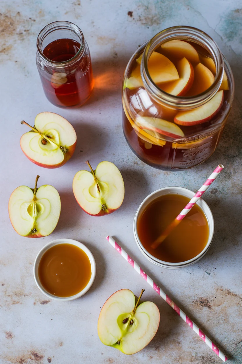 Caramel Apple Sangria with a Cinnamon Sugar Rim